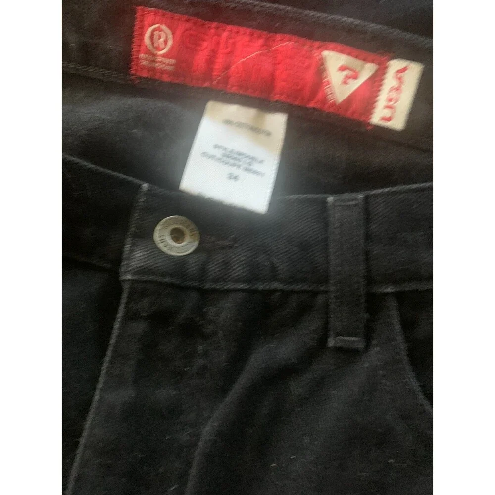NWOT Vintage Black Guess Men's 100% Cotton Coupe Cut Jeans USA Size 34 (34 x 33)